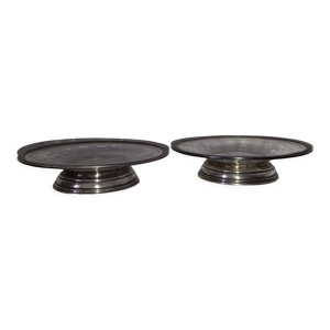 Paire de coupe plateaux - argent massif