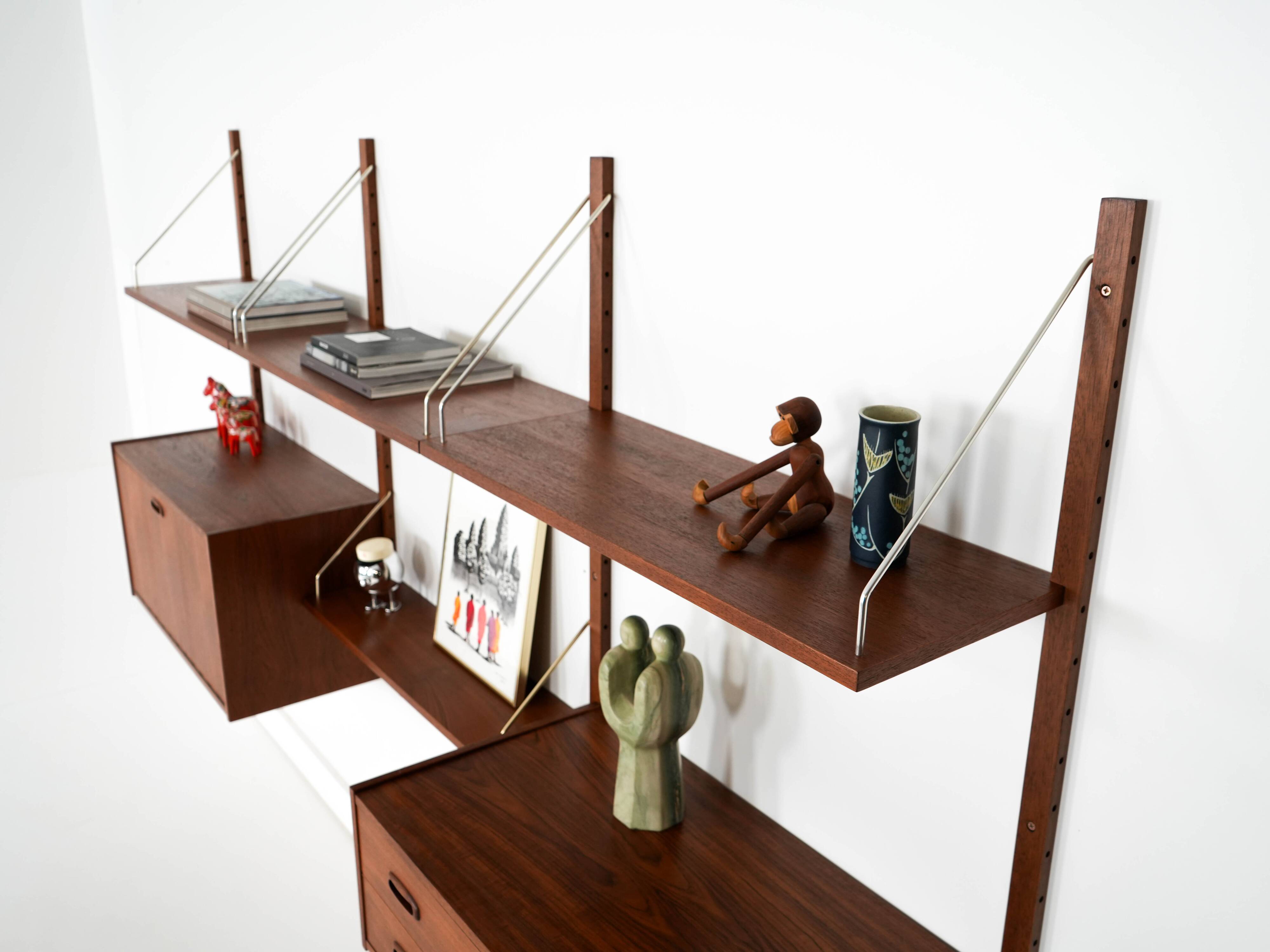 Teak shelving unit, Danish design, 1960s, manufactured in Denmark