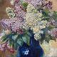Painting "Bouquet of Lilac" signed G. Beaudouin late nineteenth + frame
