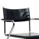 Vintage Cantilever Black Leather and Chrome Armchair , Set of 4