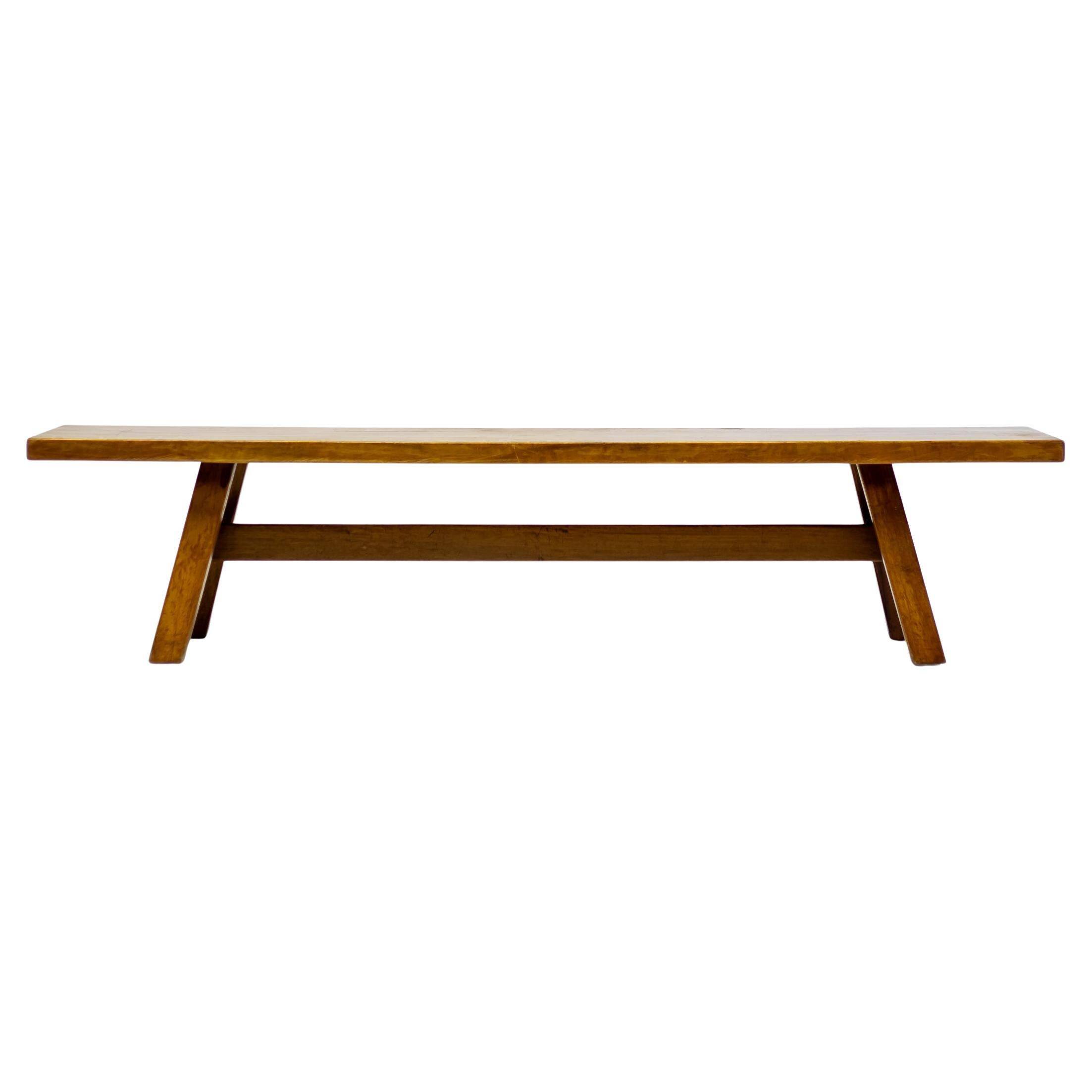 Solid walnut bench "Torbecchia" by Giovanni Michelucci, 1960s