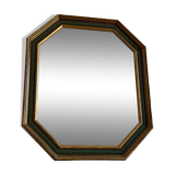 Gold and green wood frame mirror