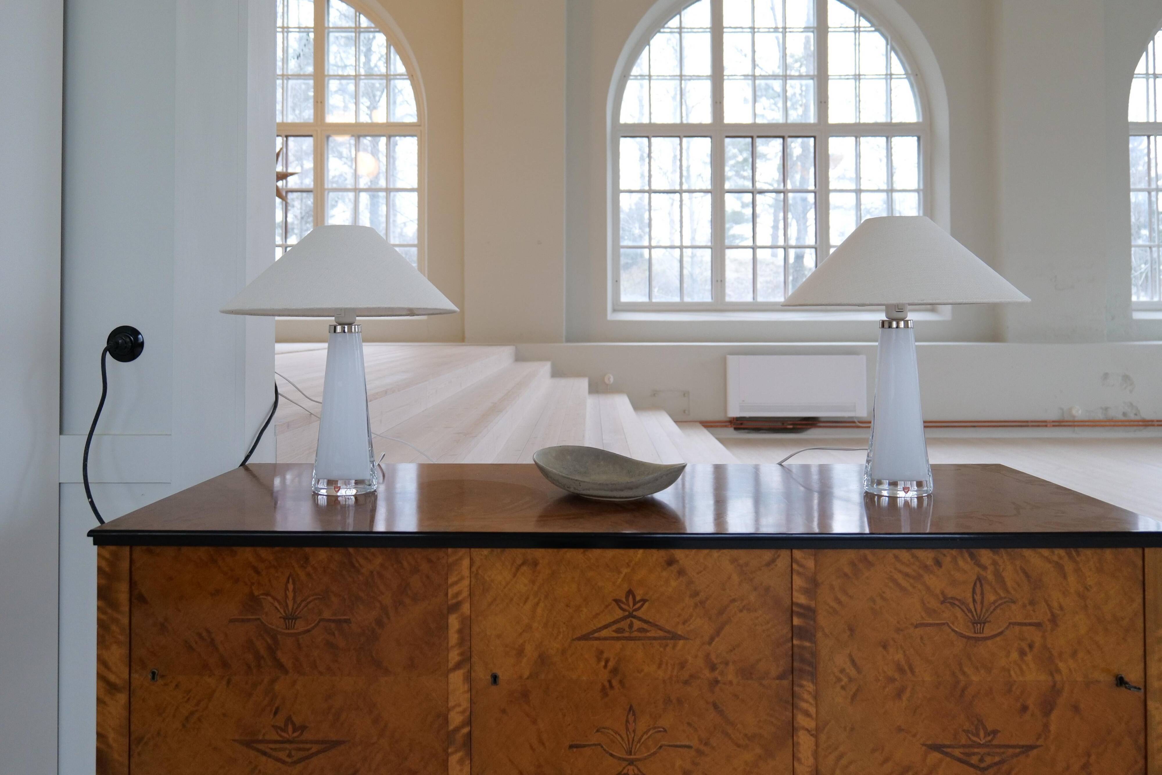 Mid-century table lamps by Carl Fagerlund for Orrefors Sweden RD, 1566