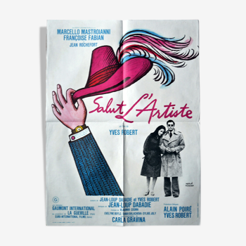 Affiche cinéma originale "Salut l'artiste" Yves Robert, Mastroianni