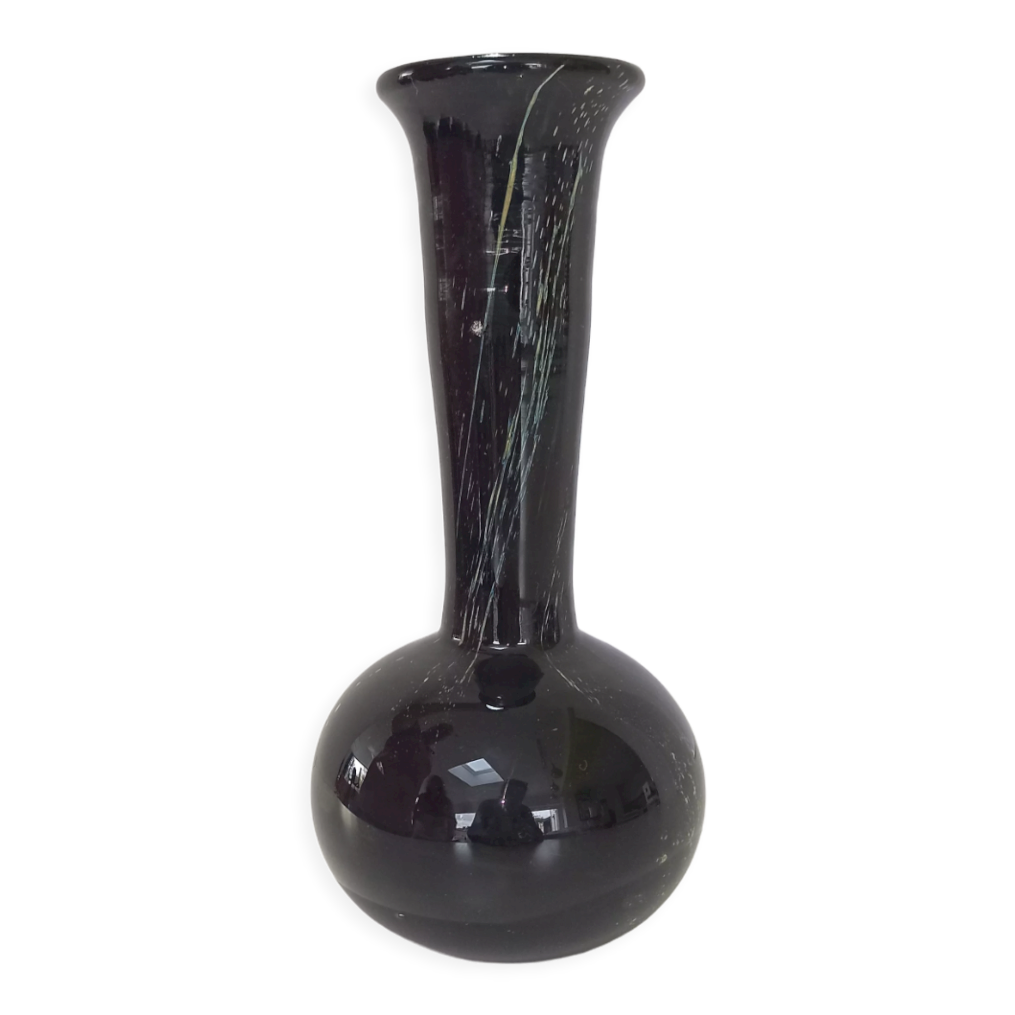 Iridescent black vase signed by the Phoenician Malta