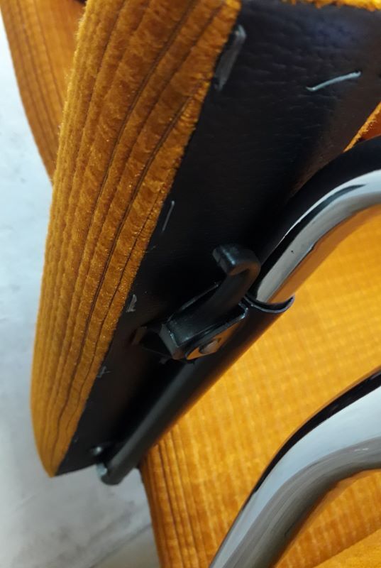 Deckchair Lama chrome vintage fabric