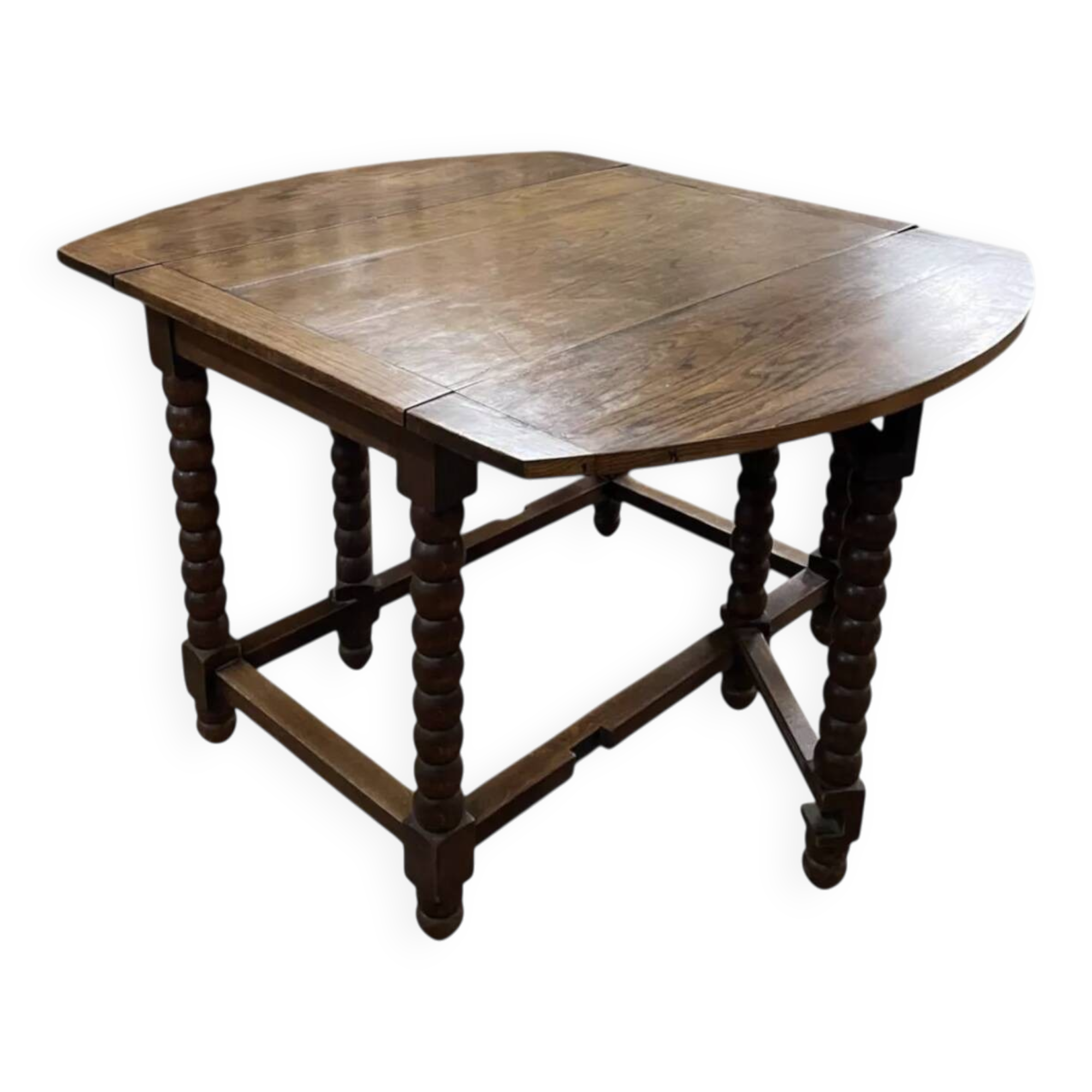 Solid wood farmhouse table with drop-leaves