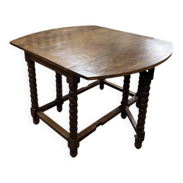 Solid wood farmhouse table with drop-leaves