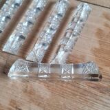 Set of 12 chiseled crystal knife holders