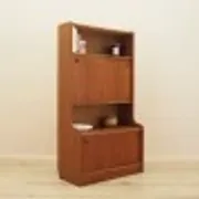 Danish teak veneered bookcase with sliding doors, 1970s