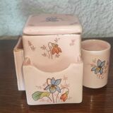 Storage pot with compartments for make-up and beauty products in old earthenware De Bruyn Fives Lille