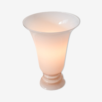 Lampe vasque en opaline rose