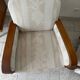 Paire de fauteuils art déco bois et tissu floral