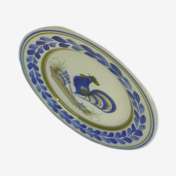 Assiette plate ancienne Hb Henriot Quimper faïence oiseau céramique française, XXe