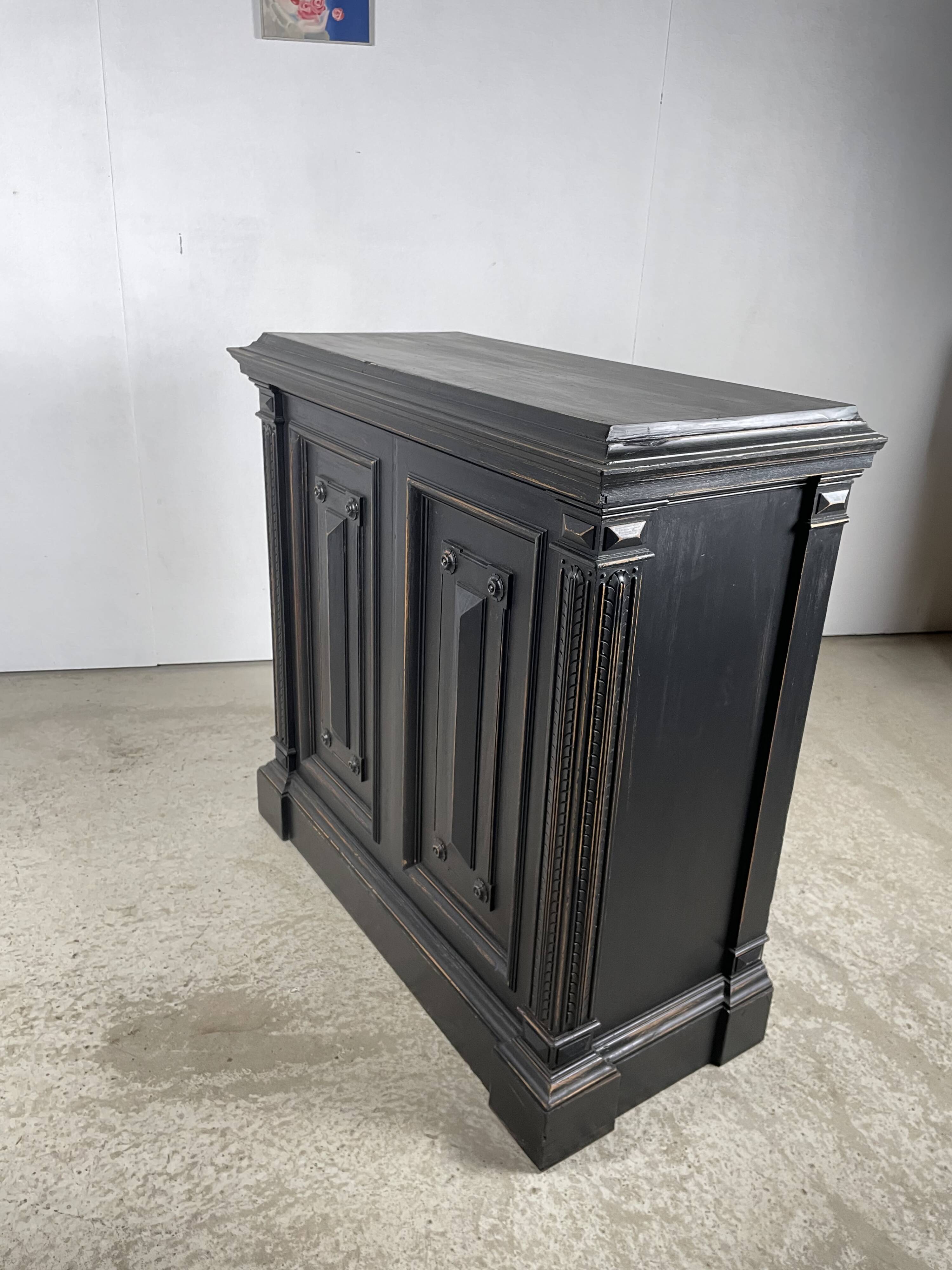 19th-century solid wood trade counter