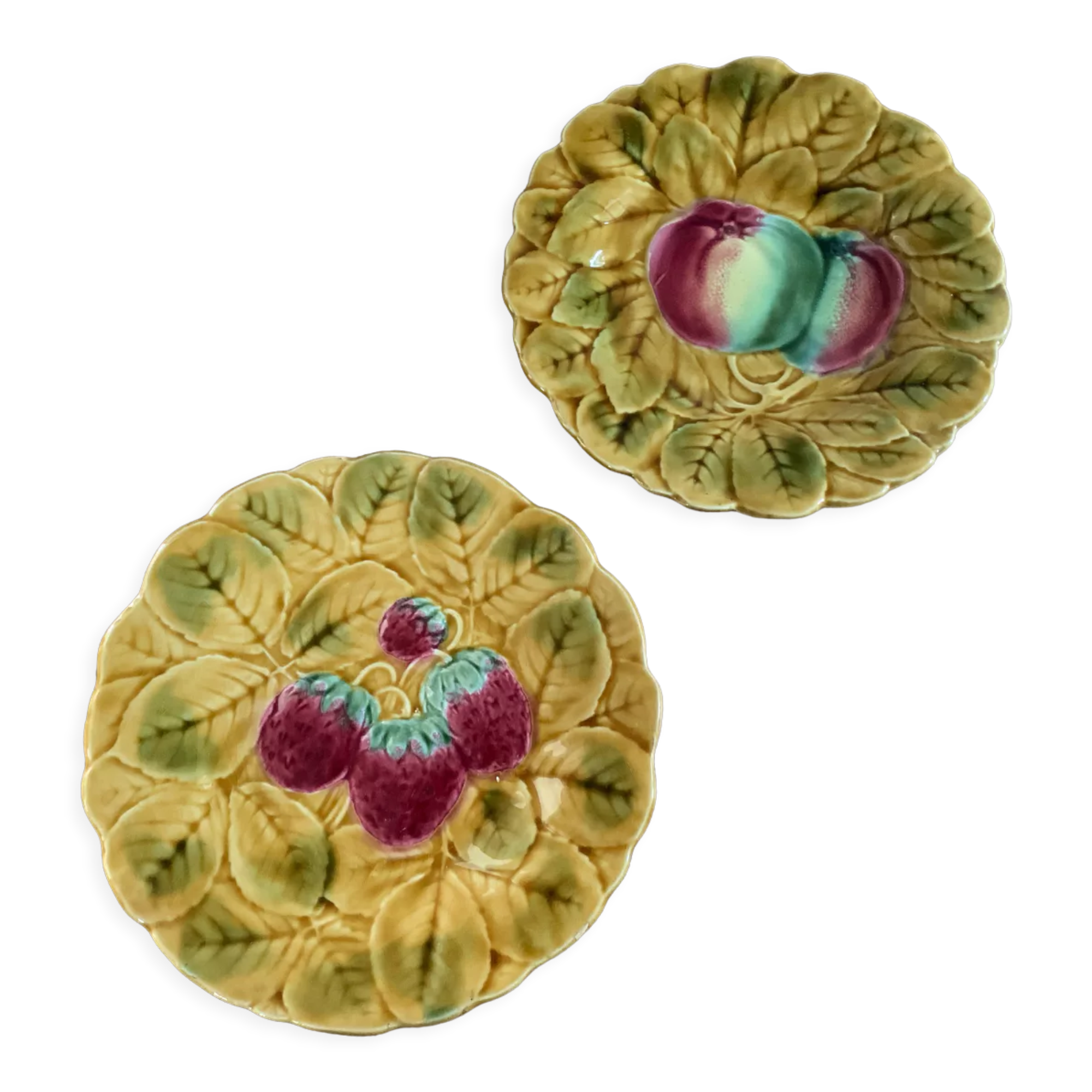 Pair of slip dessert plates