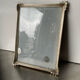 Art deco metal silver frame brass 21.5 cm x 16.5 cm convex glass