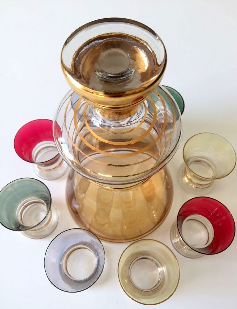 Carafe and 6 glasses 50/60