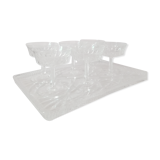 6 champagne glasses on set