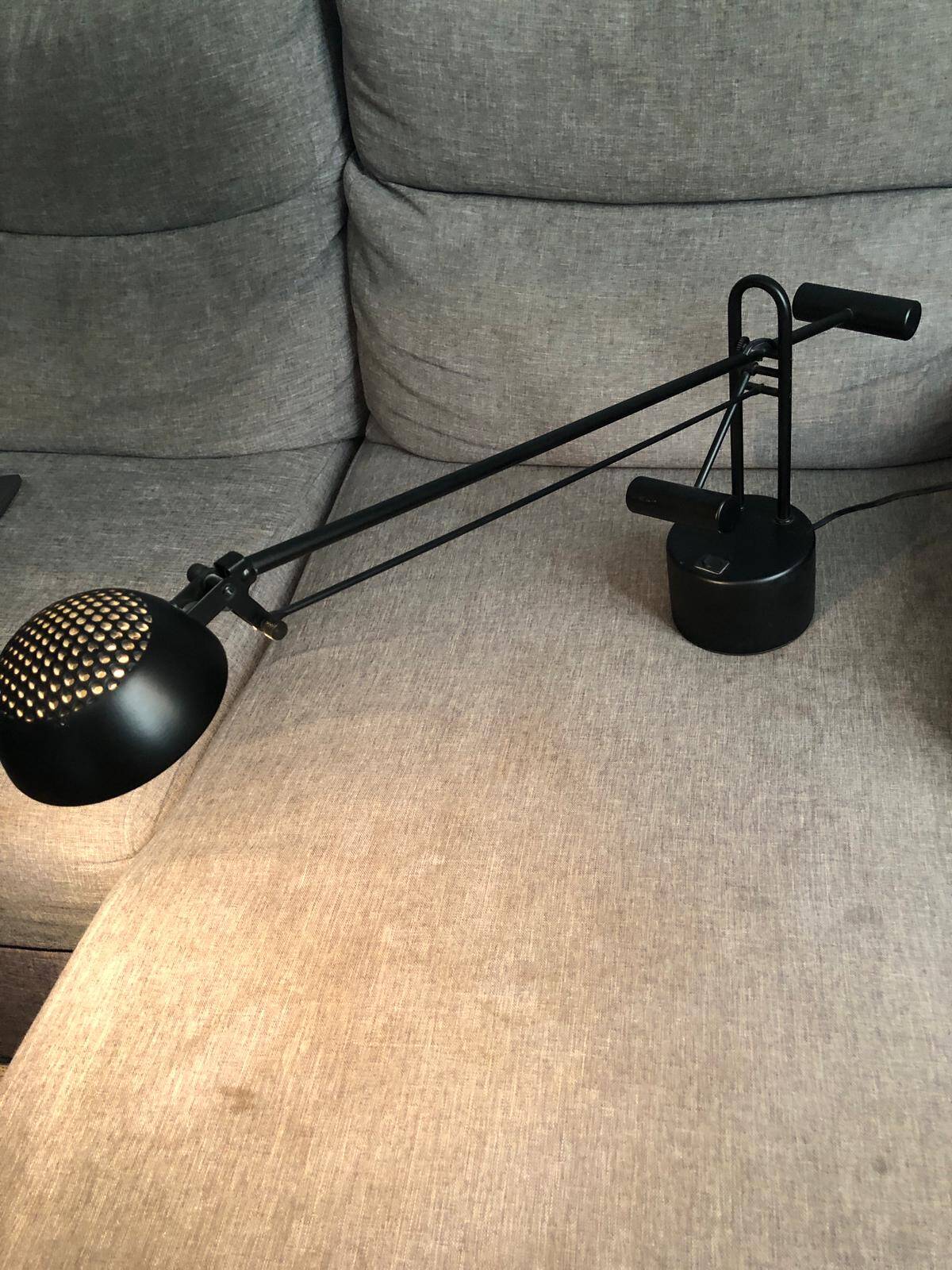 Lampe architecte métal noire vintage à bascule double contrepoids