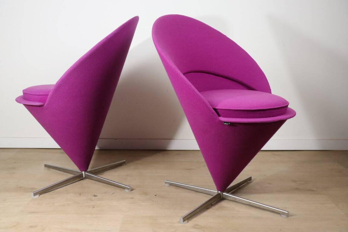 Pair of Verner Panton “Cone Chair” model chairs, Vitra edition