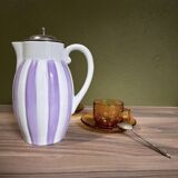 Purple striped teapot