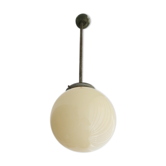 Opaline glass hanging lamp 1940