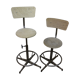 2 Vintage bar stools - adjustable height