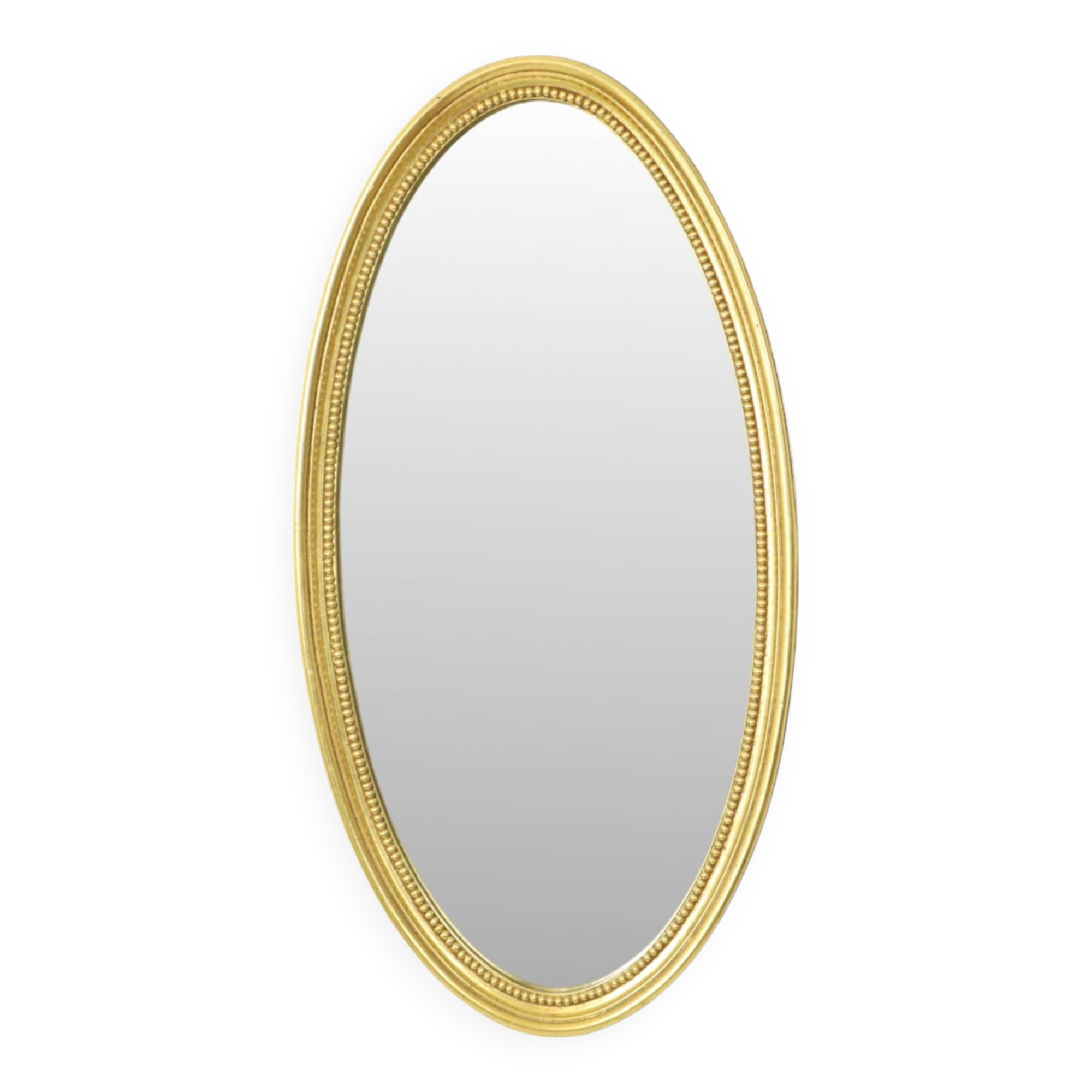 Large Oval Gold Mirror Hollywood Regency Style 70cm