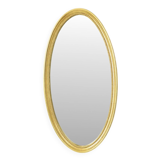 Large Oval Gold Mirror Hollywood Regency Style 70cm