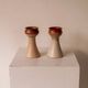 Pair of ceramic candle holders by Gunni Nordstrøm, Denmark, 1960s.