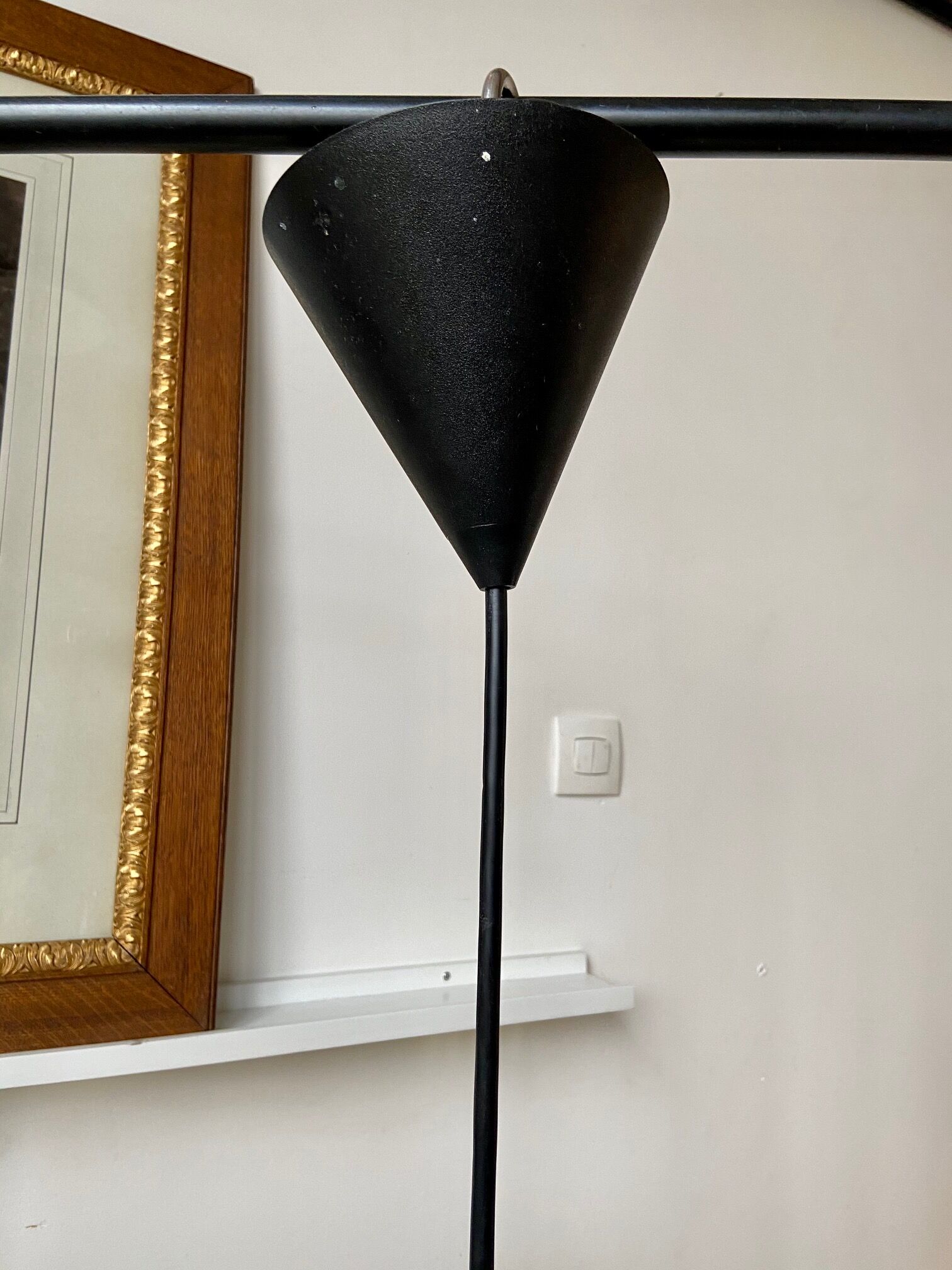 Industrial hanging lamp in white metal