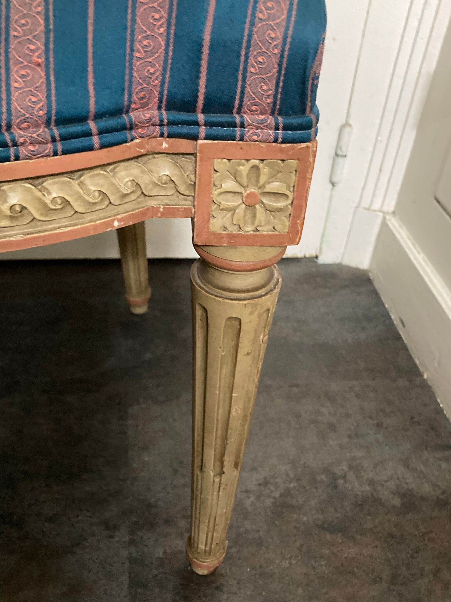 Old louis XVI style chair patinated wood