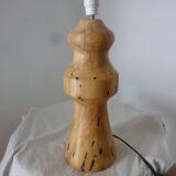 turned wood lamp