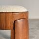 Tabouret en frêne et tissu bouclé Dedar Milano par Forme, Italie