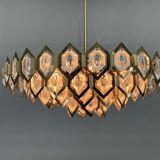 1960s Faceted Glass Chandelier by Jaroslav Bejvl for Kamenicky Senov