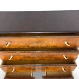 Commode italienne Art déco en ronce de noyer, années 1920