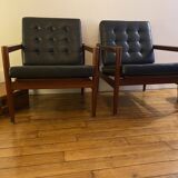 Pair of Borge Jensen Sonner teak lounge chairs for Bernstorffsminde Mobelfabrik