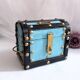 Large box, handcrafted pig bank, trunk shape, chest with padlock
