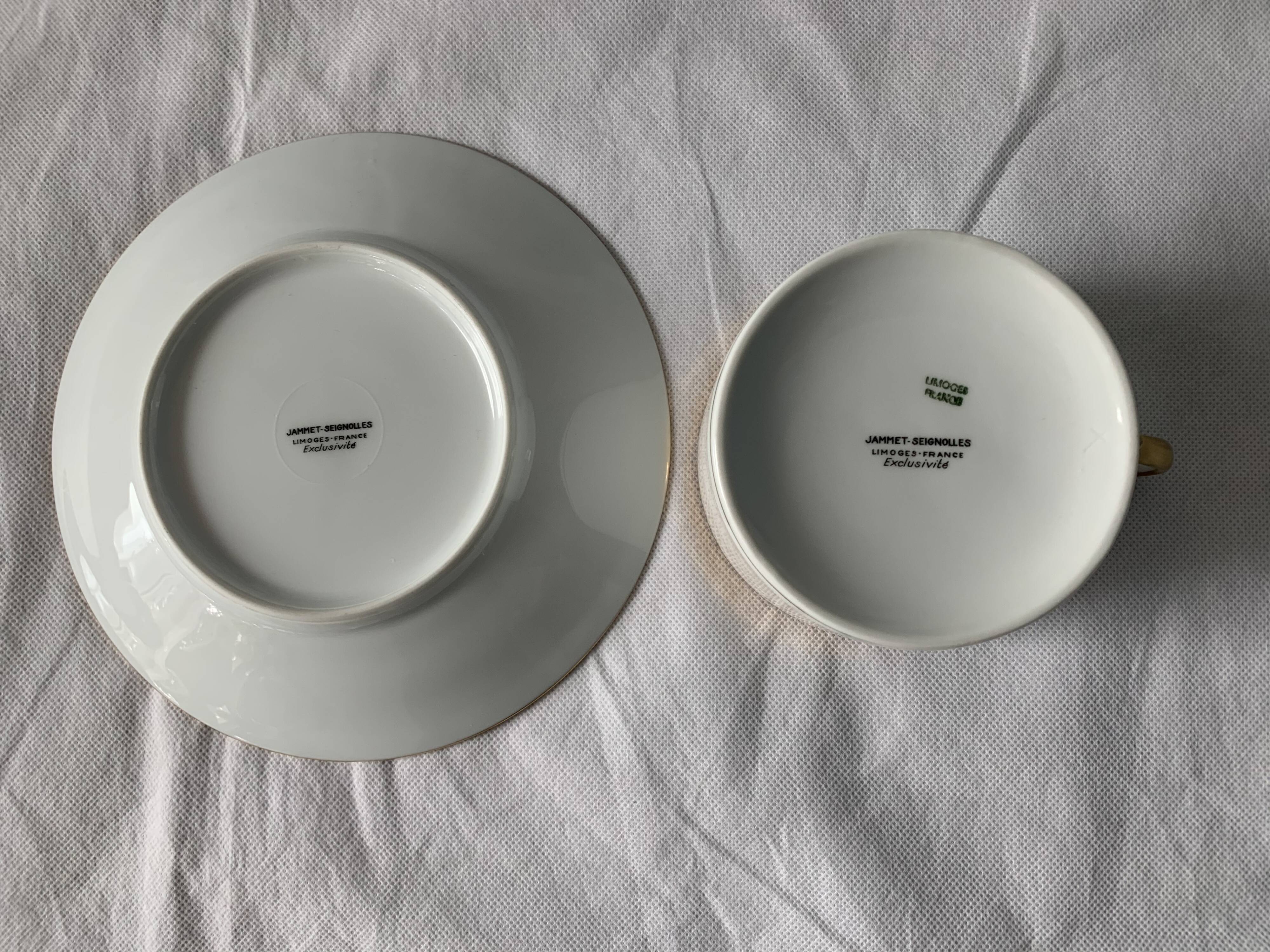 Jammet Seignolles Limoges porcelain and gold cup