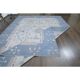 1970s Turkish Oushak Handmade Wool Cotton Blue Beige Area Rug 230x325