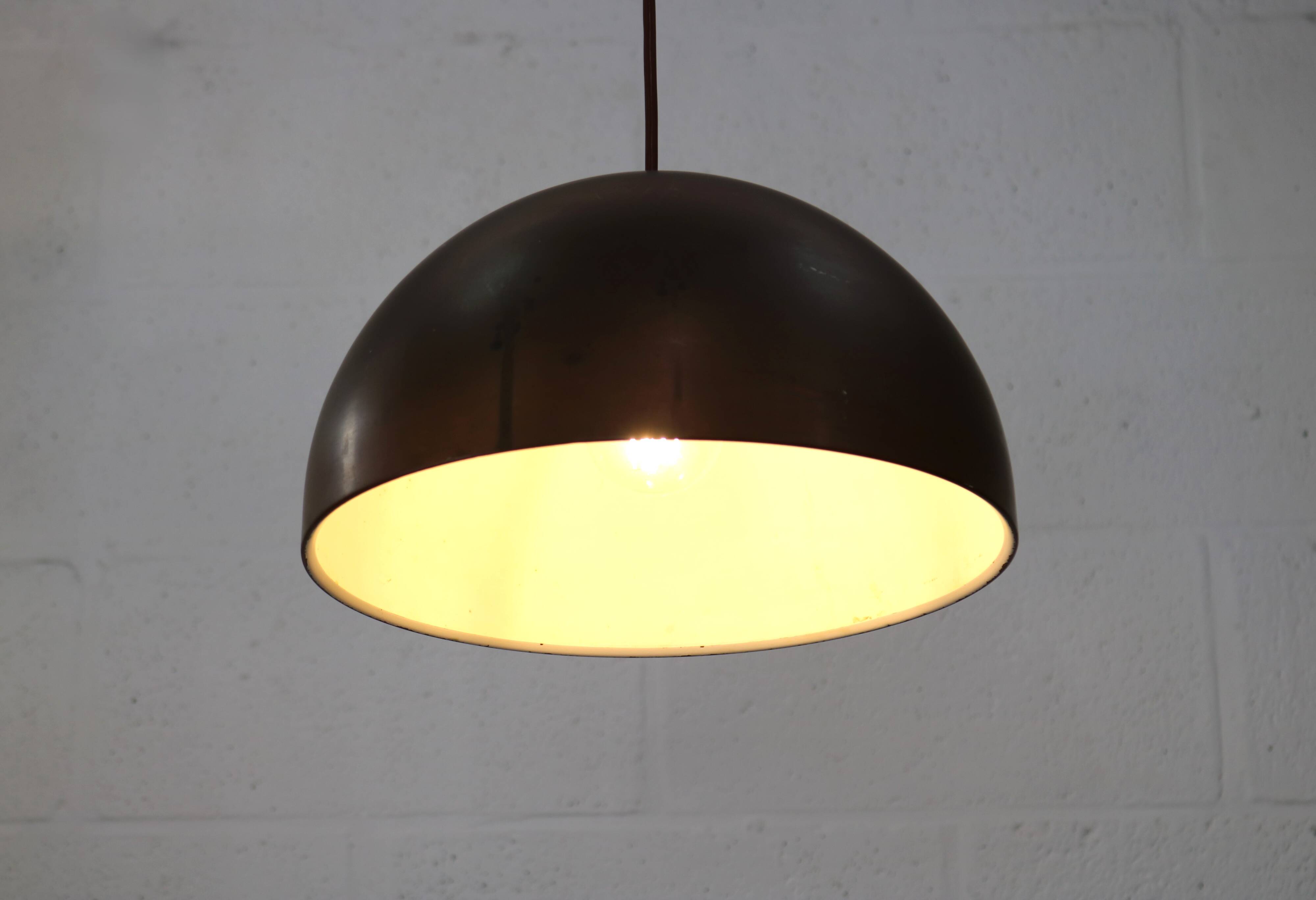 Massive patinated copper lamp - Denmark 60's