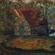 Peinture « The Forest Mill », design scandinave, années 1970, de C. May