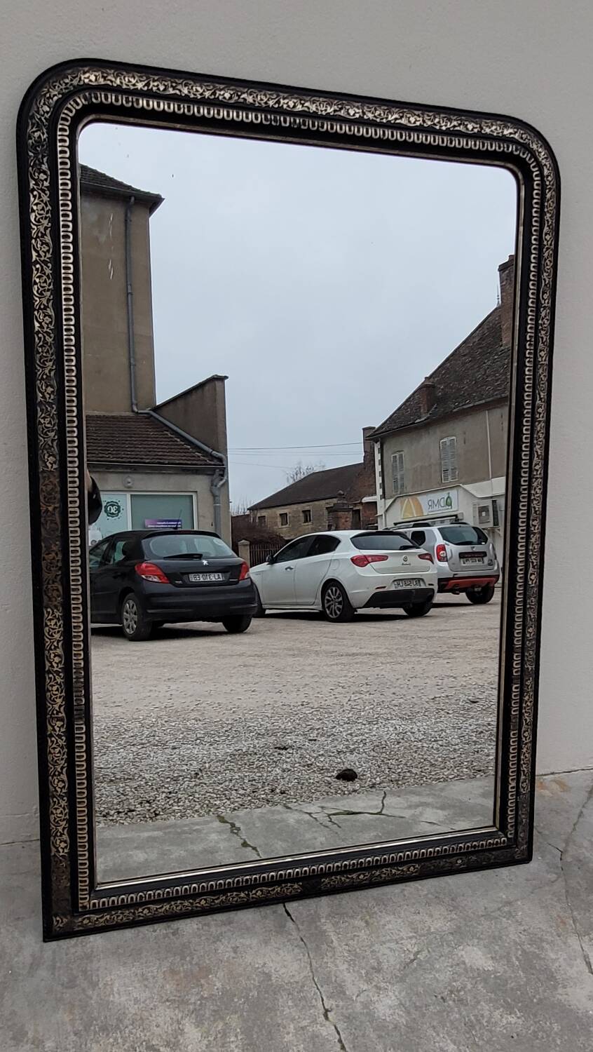 Louis Philippe Napoleon III mirror in decorated gilded wood - 1m70