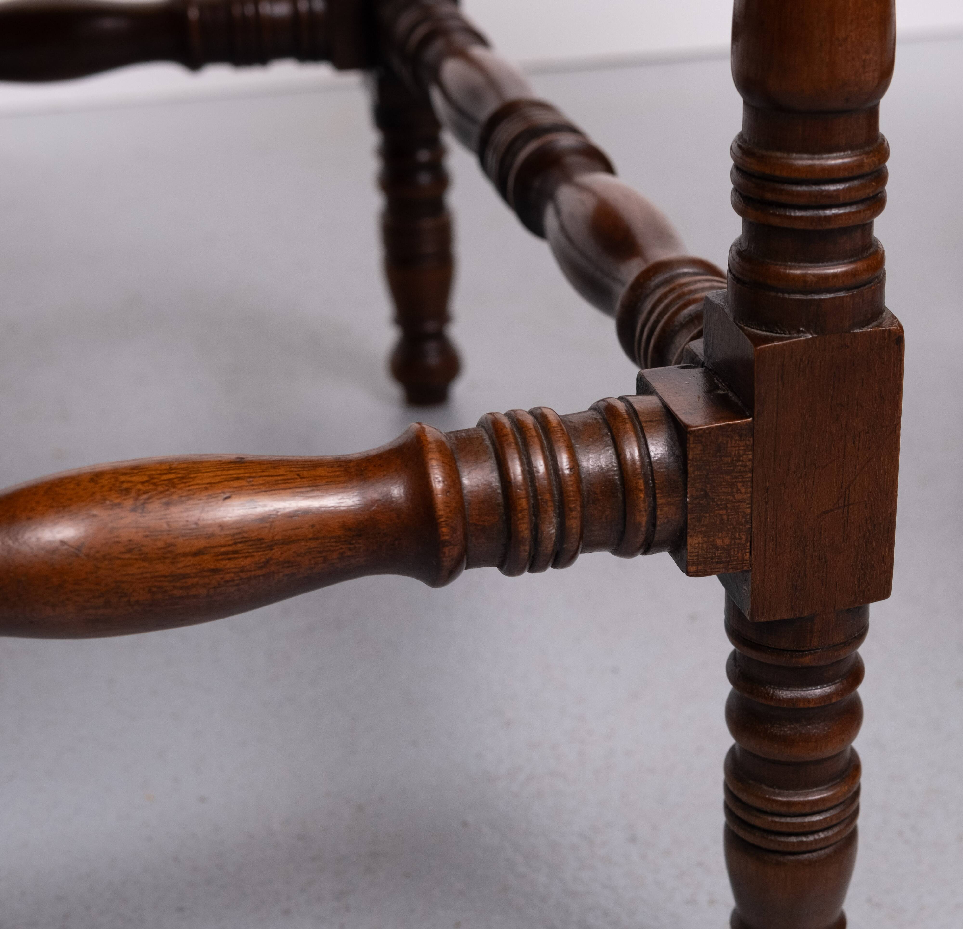 Superb pair Mahogany and Leather library steps England
