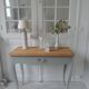 Console, side desk of beautiful craftsmanship re-enchanted in verdigris