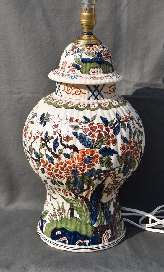 BIG LAMP IN DELFT DE DELFT polychrome decoration THE PARIS LAMPE