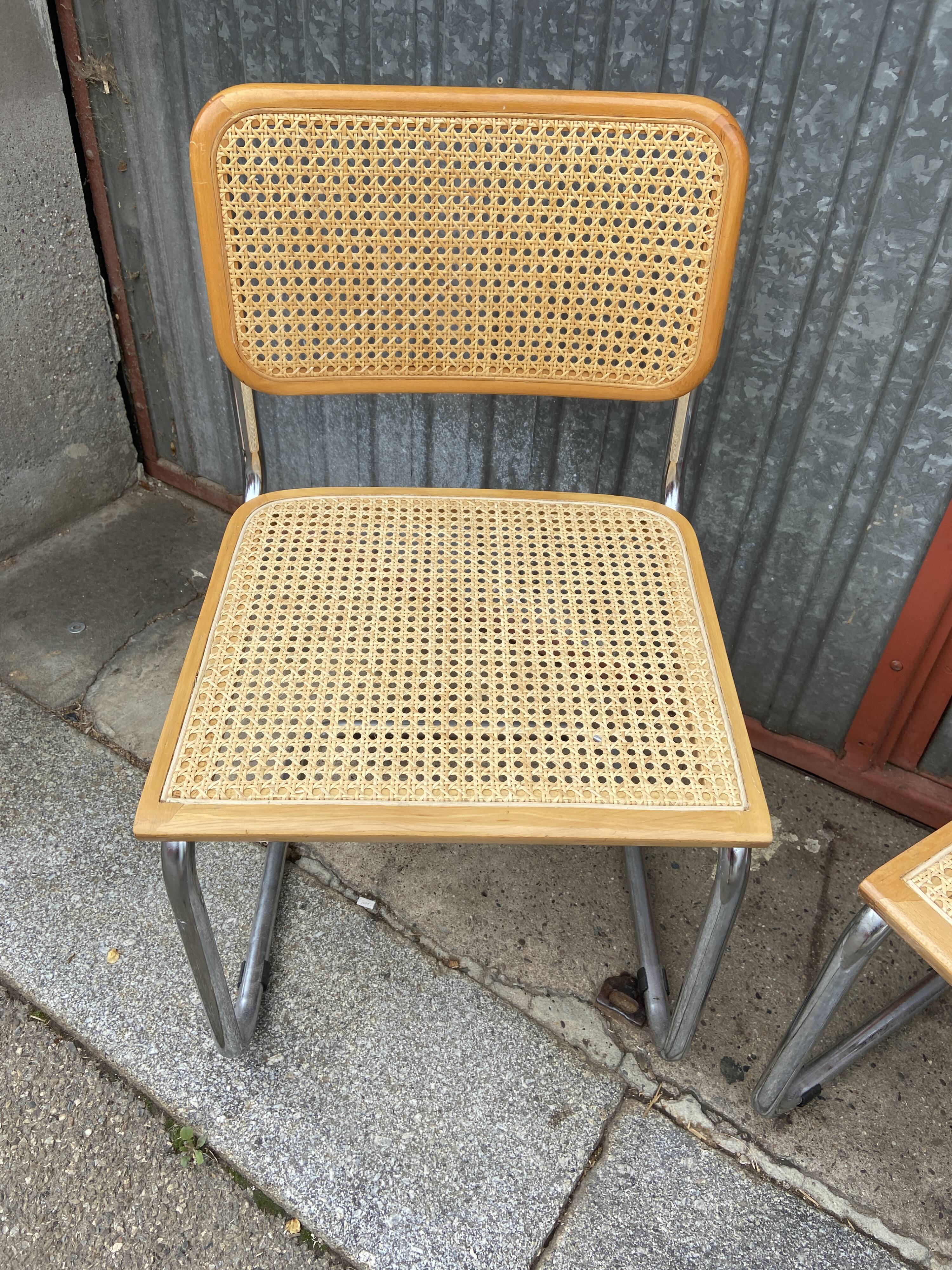 Paire de chaises Cesca B32 de Marcel Breuer Cesca B32 italie 1980