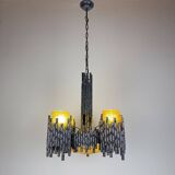 Brutalist chandelier by Marcello Fantoni for Fantoni Studio, Florence, Italy, 1960s.