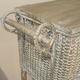 Worker old painted wicker, a drawer.